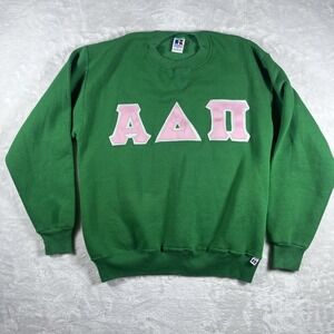 Vintage Made In USA 90s Russell Alpha Delta Pi Sorority White Sweater Size L